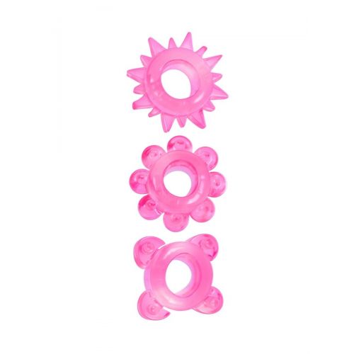 Комплект из 3 розовых эрекционных колец