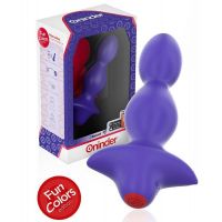 Фиолетовая анальная вибропробка с управлением через приложение - 13,5 см.