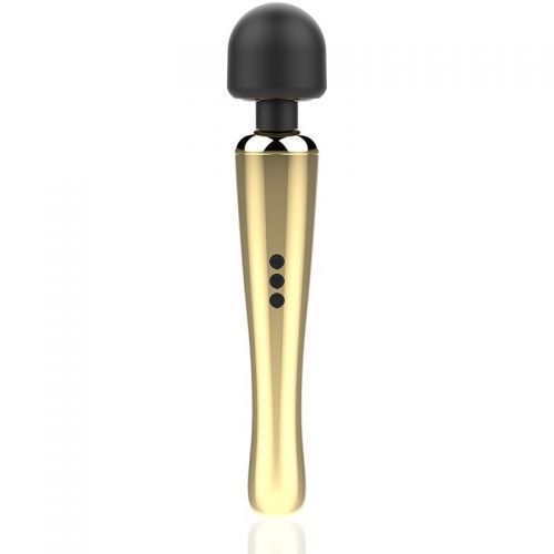 Золотисто-черный wand-вибратор - 30 см.