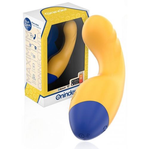 Желтый изогнутый мини-вибратор с управлением через приложение - 14 см. Желтый изогнутый мини-вибратор с управлением через приложение - 14 см.