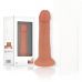 Телесный реалистичный вибратор с управлением через приложение - 20 см.