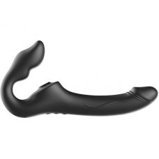 Черный безремневой страпон с 3 моторами