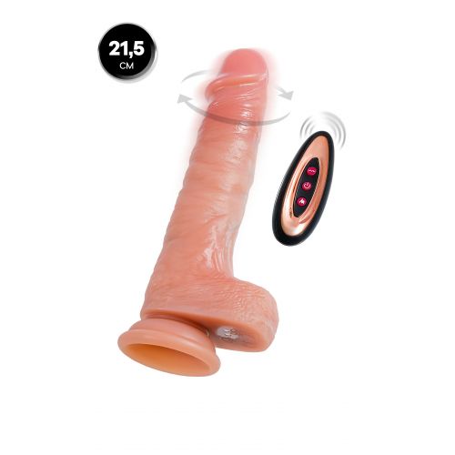 Телесный реалистичный ротатор-вибратор - 21,5 см.