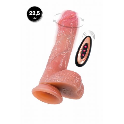 Телесный реалистичный вибратор-ротатор - 22,5 см.