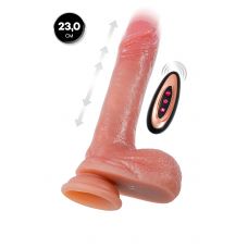 Телесный реалистичный вибратор-пульсатор - 23 см.